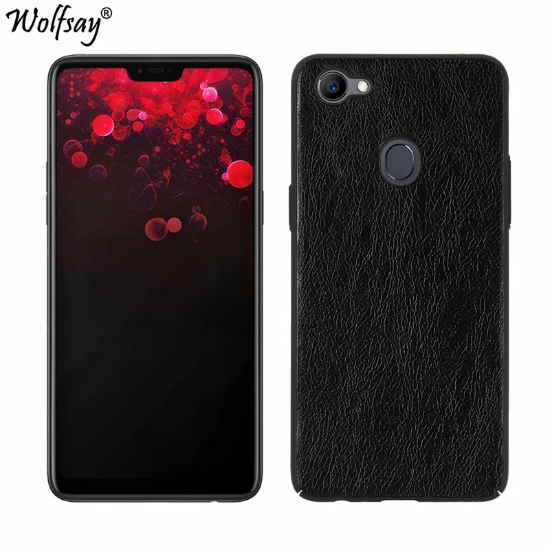 OPPO F7 2018 чехол F 7 ПУ кожа PC жесткий Мобильных Охватывает Wolfsay Coque телефон Сумки