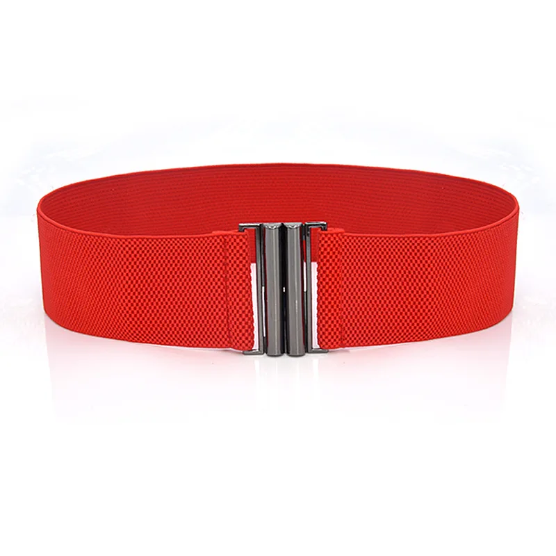 Waist Belt Women Wide Elastic Dress Belt GLRSBUTY Accessories Stretch Elastic Wide Corset Waist Metal Buckle