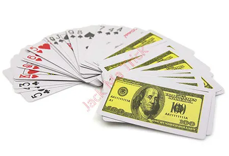 Ультратонкие пластиковые игральные карты (доллар)-карты трюки/магический трюк