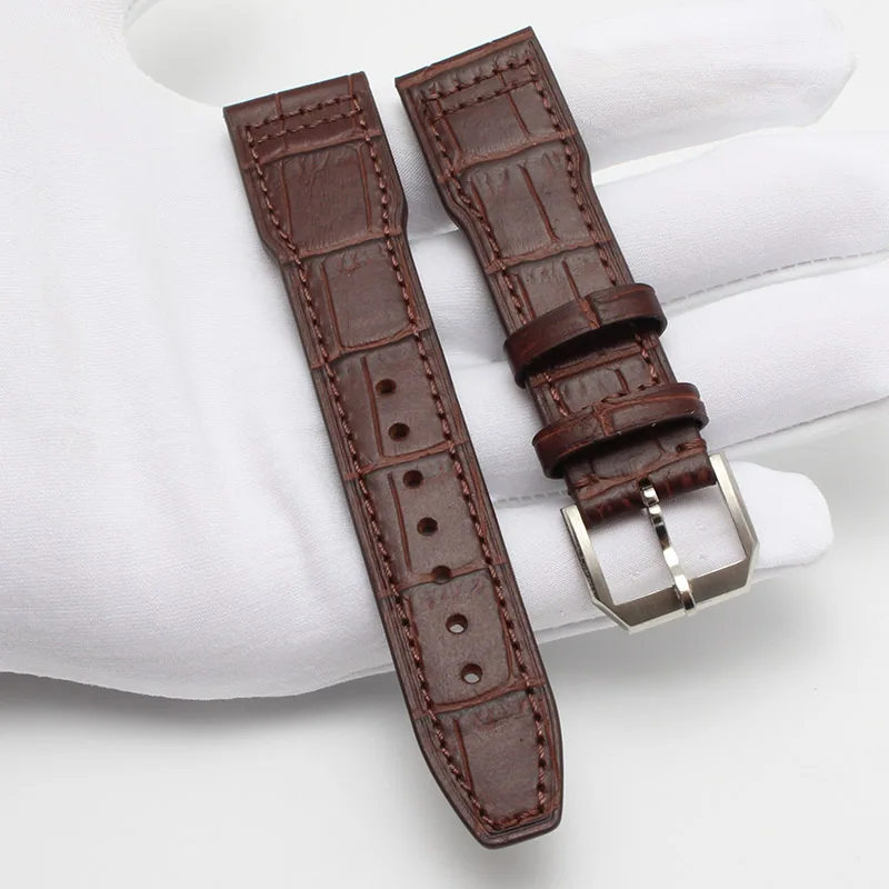 12 Высокое качество кожаный ремешок для часов мужской браслет для IWC 327004 португальский Пилот Серии Кожаный браслет 20 мм 21 мм 22 мм - Цвет ремешка: 12