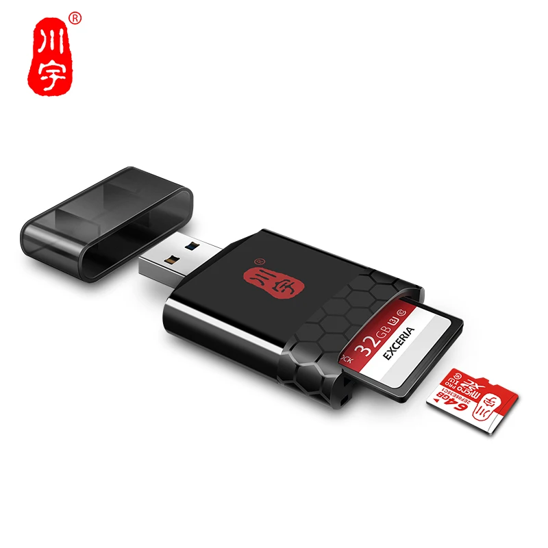 Черный Kawau usb 3,0 мульти-считыватель карт памяти OTG android адаптер мини-кардридер для SD/TF многофункциональные считыватели для компьютера - Цвет: Черный