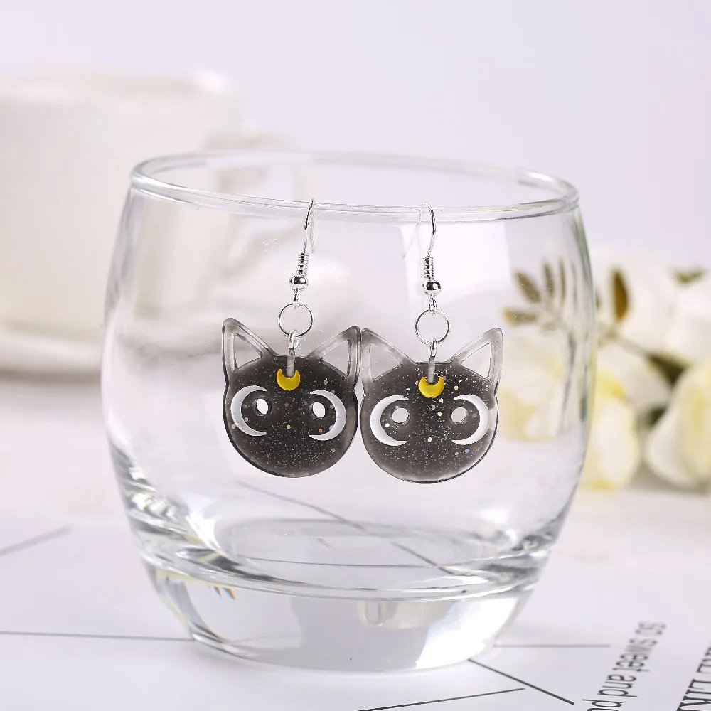 

1Pair Fashion Earrings For Women Resin Crafts Flatback Cat Charms Cute Jewelry Wholesale