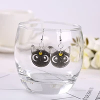 1pair fashion earrings for women resin crafts flatback cat charms cute jewelry wholesale