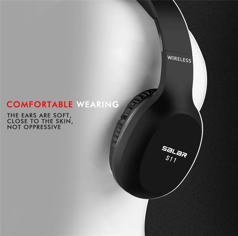 Salar S11 беспроводные наушники Bluetooth 4,2 гарнитура складные bluetooth-наушники Игровые наушники с микрофоном для телефона ПК компьютера