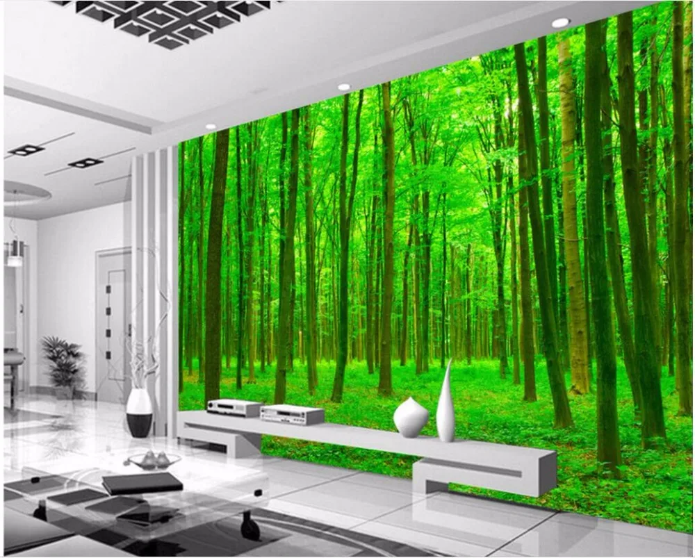 3D-обои для комнат под заказ HD фотообои с изображением солнечного леса гостиной