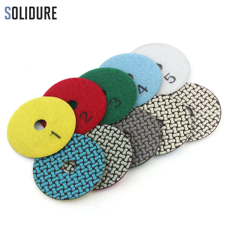 Premium quality 4 inch diamond dry 5 step polishing pads Diamond Granite Polishing Tool Marble Concrete Grinding