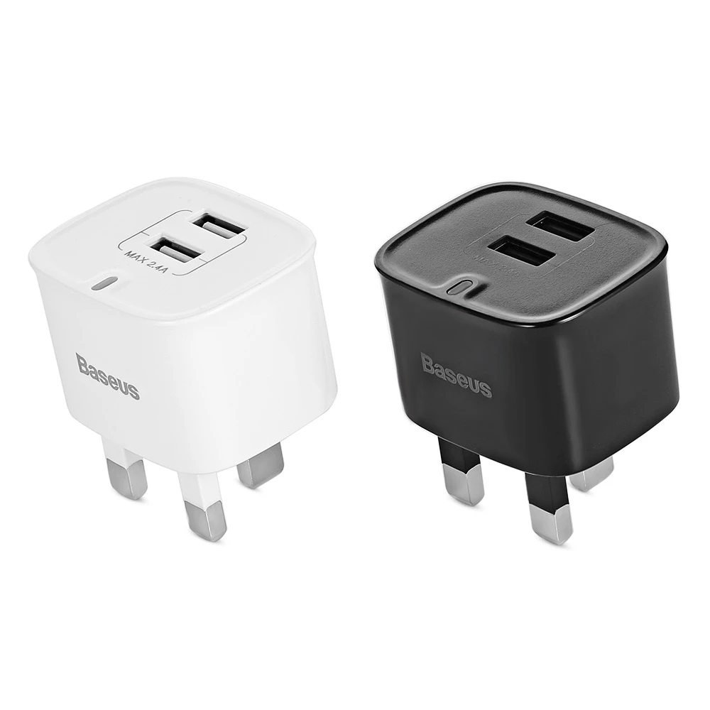 BASEUS фунзи Dual USB 2.4a Smart Travel Зарядное устройство Великобритании Подключите смартфон