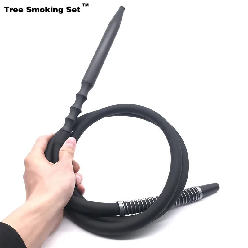 Черный алюминиевый силиконовый шланг с пружиной для кальяна аксессуары наргиле