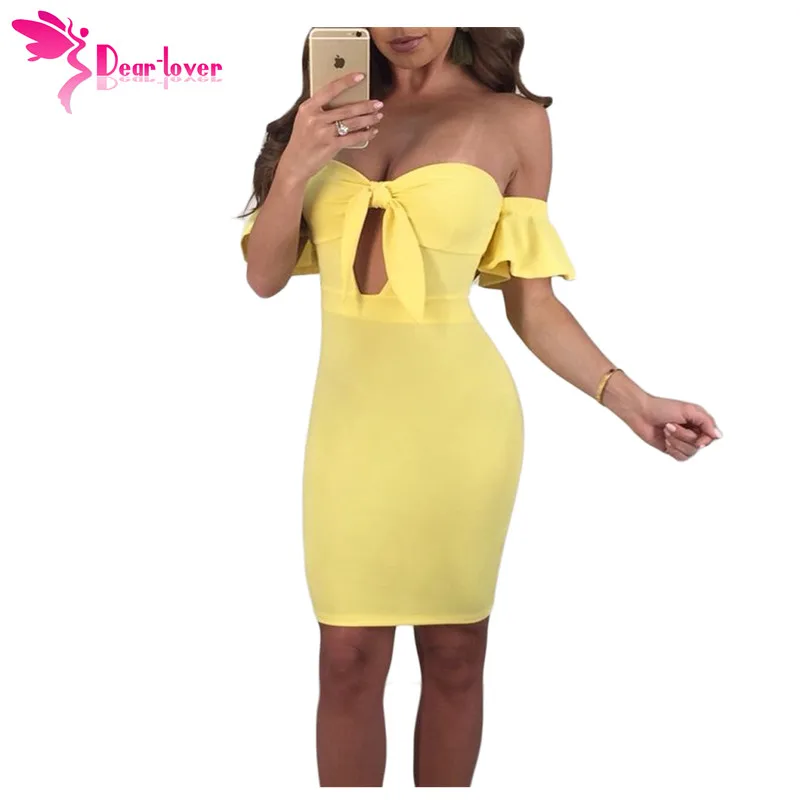 Dear Lover сексуальное с открытыми плечами платье Club Вечерние Короткие Lime