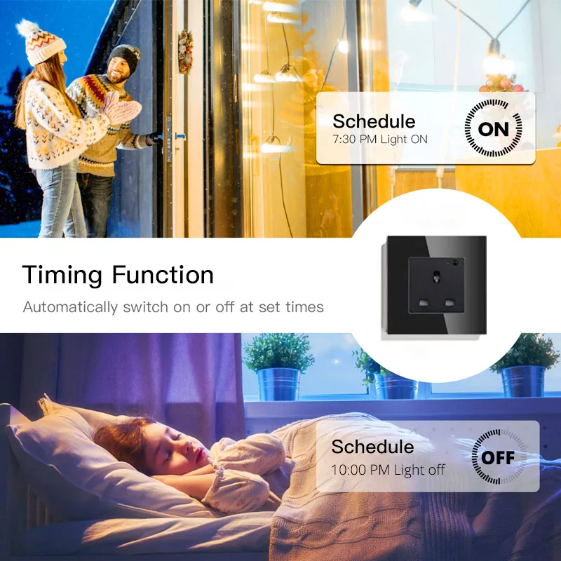 Умная настенная розетка с Wi-Fi стеклянная панель 13 а дистанционное управление