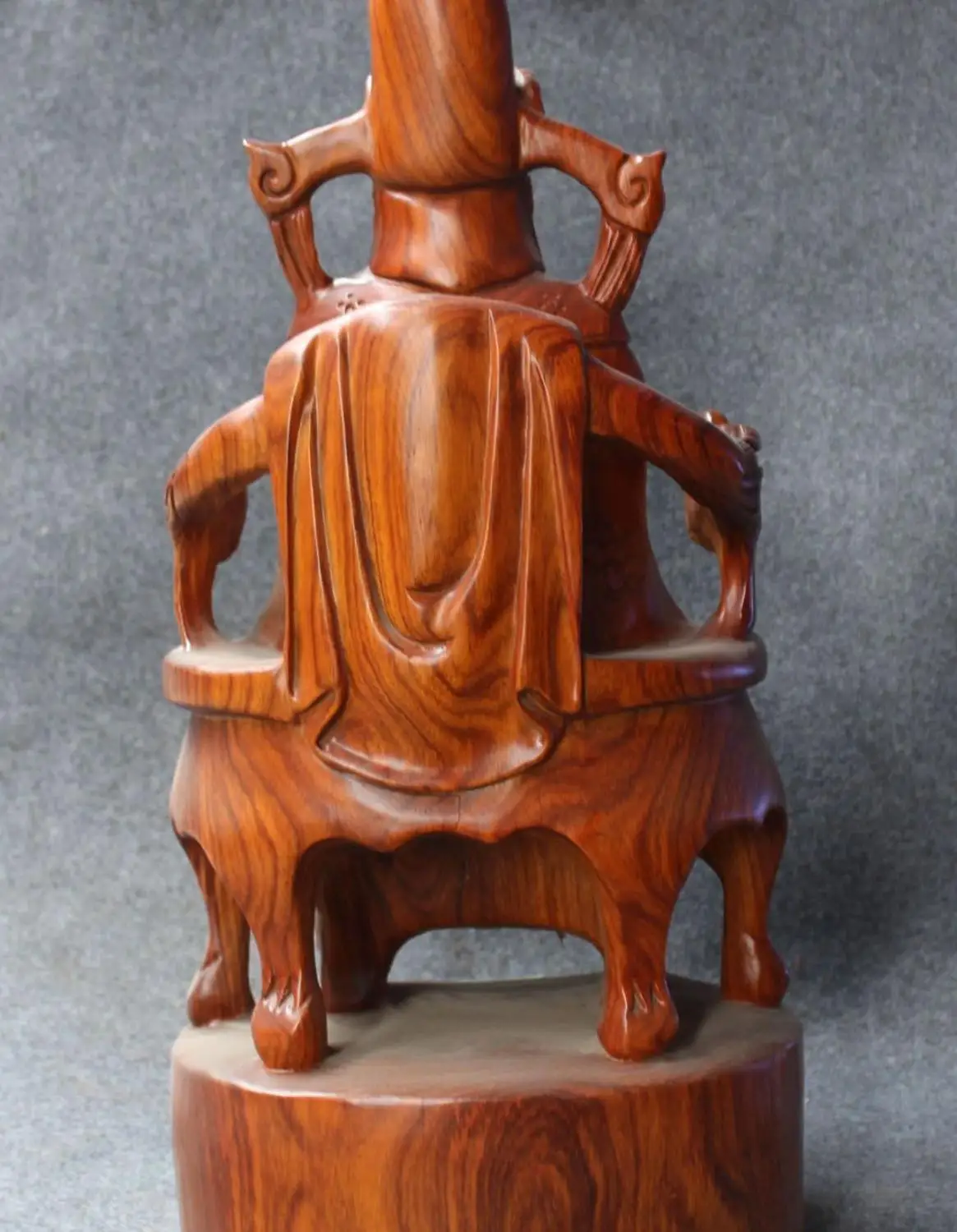 Китайский Boxwood дерево для денег богатства Yuanbao Бог Маммона держать Сокровище Чаша