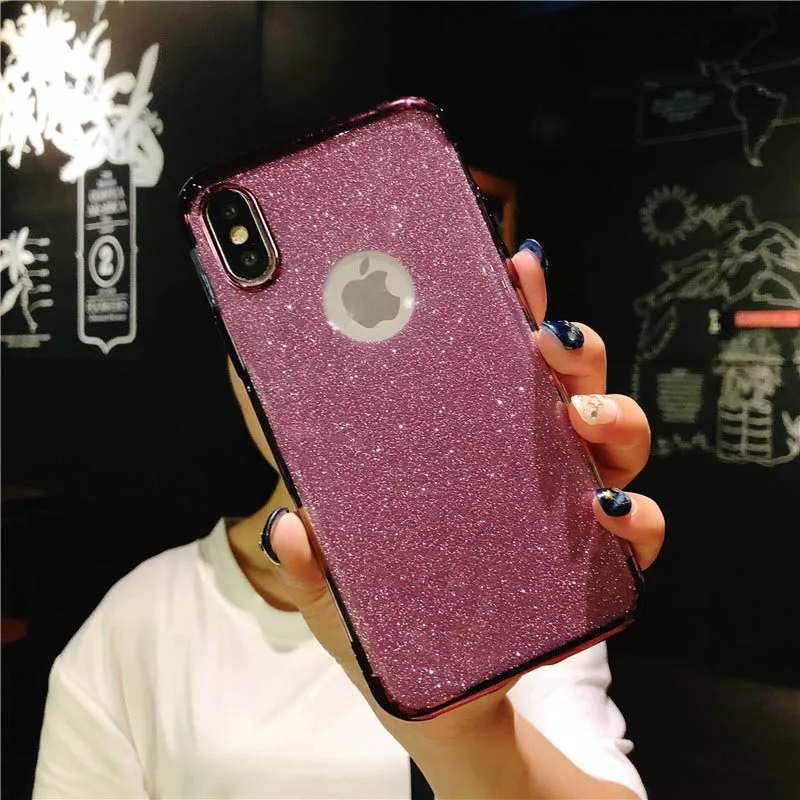 Роскошный ТПУ блестки чехол для телефона iphone X Siliocone Fundas SE 5 5S 6 6s 8 Plus XR XS MAX