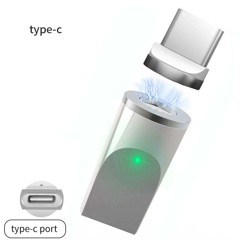 GARAS Магнитный usb type C адаптер для iphone/Micro/usb type c порт зарядное устройство и данных магнит адаптер для samsung/Xiaomi/huawei/LG - Цвет: silver usb c t usb c