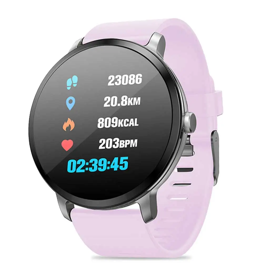 V11 Смарт-часы из нержавеющей Strap Heart Rate крови Давление сна HD Цвет Экран монитор