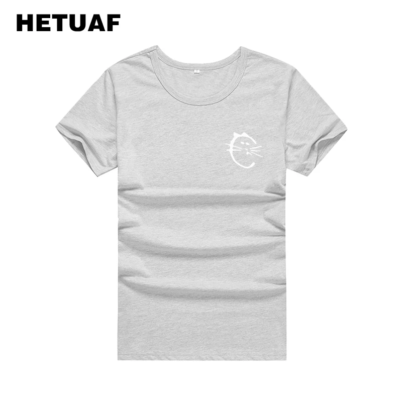 Женская футболка с рисунком кошки HETUAF Милая карманами в стиле ольччан и Kawaii милый