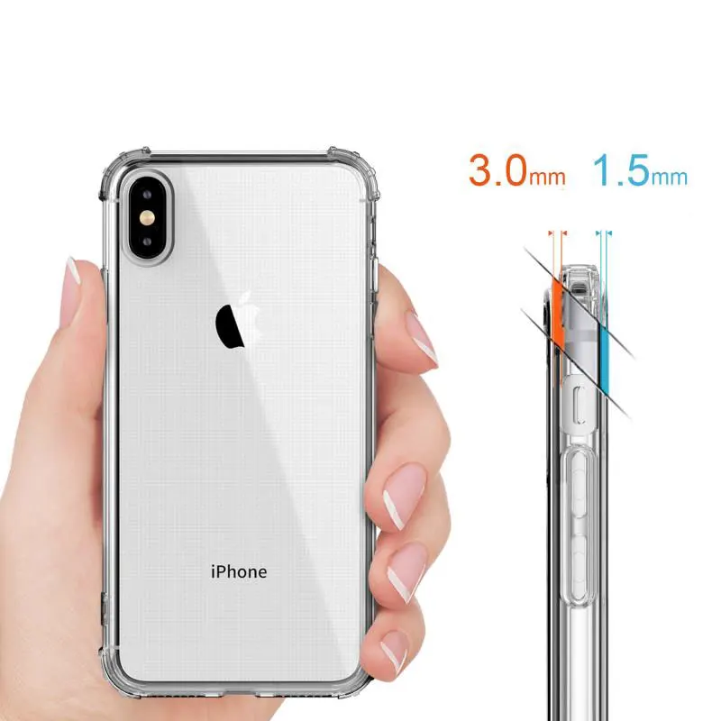 Чехол Ascromy для iPhone XS Max роскошный силиконовый прозрачный противоударный чехол X XR 7