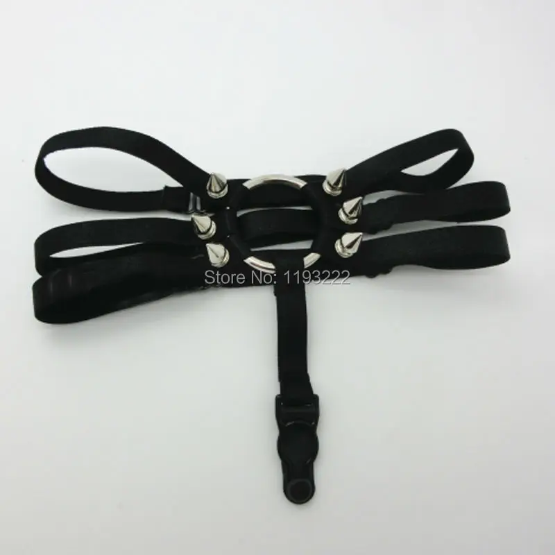 Сексуальная Панк Рок Шипованная заклепка нейлон Эластичный Харадзюку ручная