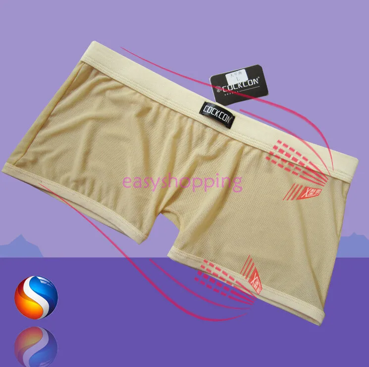 Бесплатная доставка Смешанные цвета мужские сексуальные удобные сетчатые трусы