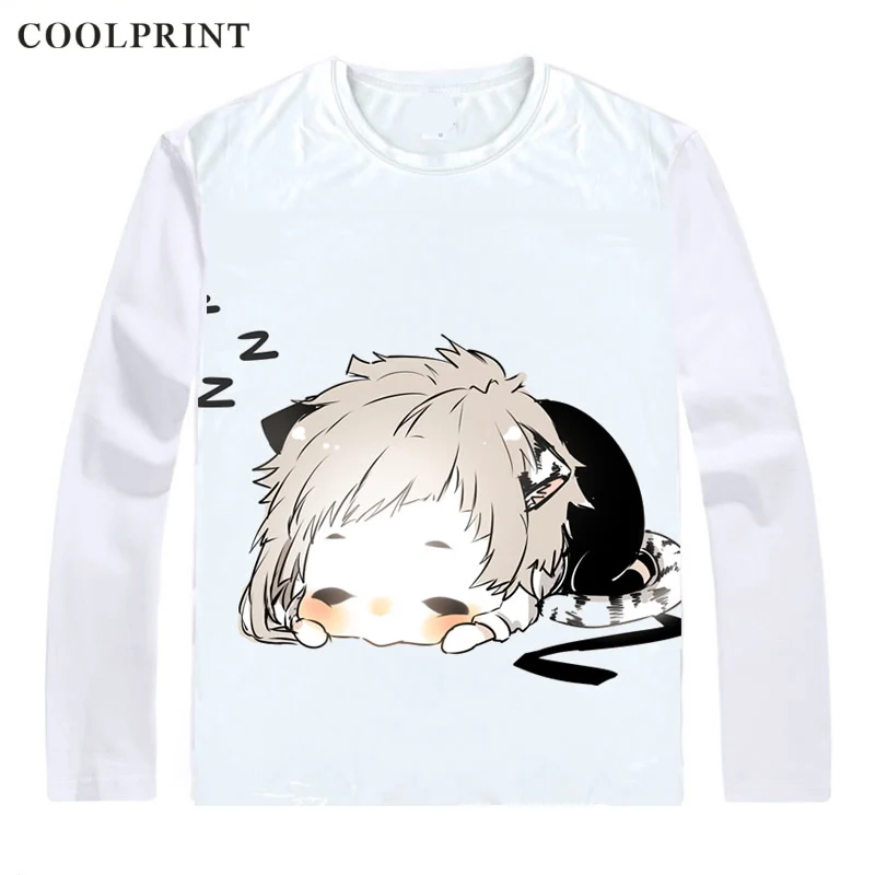 Style 4 Дазай Осаму кости перевязанная шея футболка Bungou бродячие собаки литературная мужская футболка Повседневная Винтажная Футболка с принтом длинный рукав рубашки - Цвет: Style 4