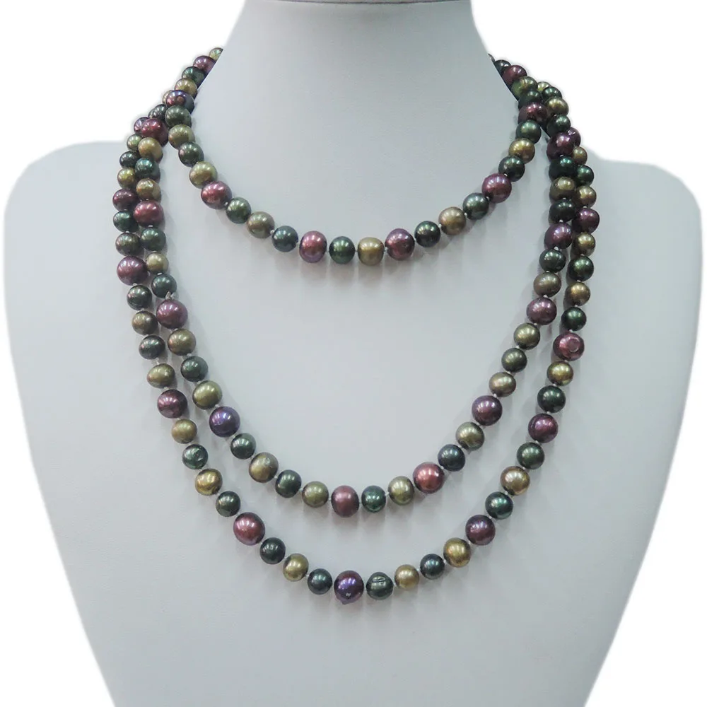 

100% NATURE FRESHWATER PEARL LONG NECKLACE,150 cm pearl necklace