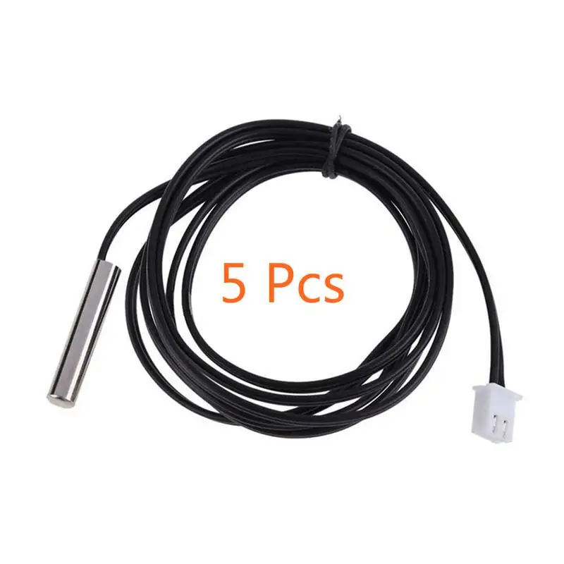 

5PCS 1M Waterproof Temperature Sensors Transducers NTC Thermistor Probe Digital Temperature Transimitter Extension Cable