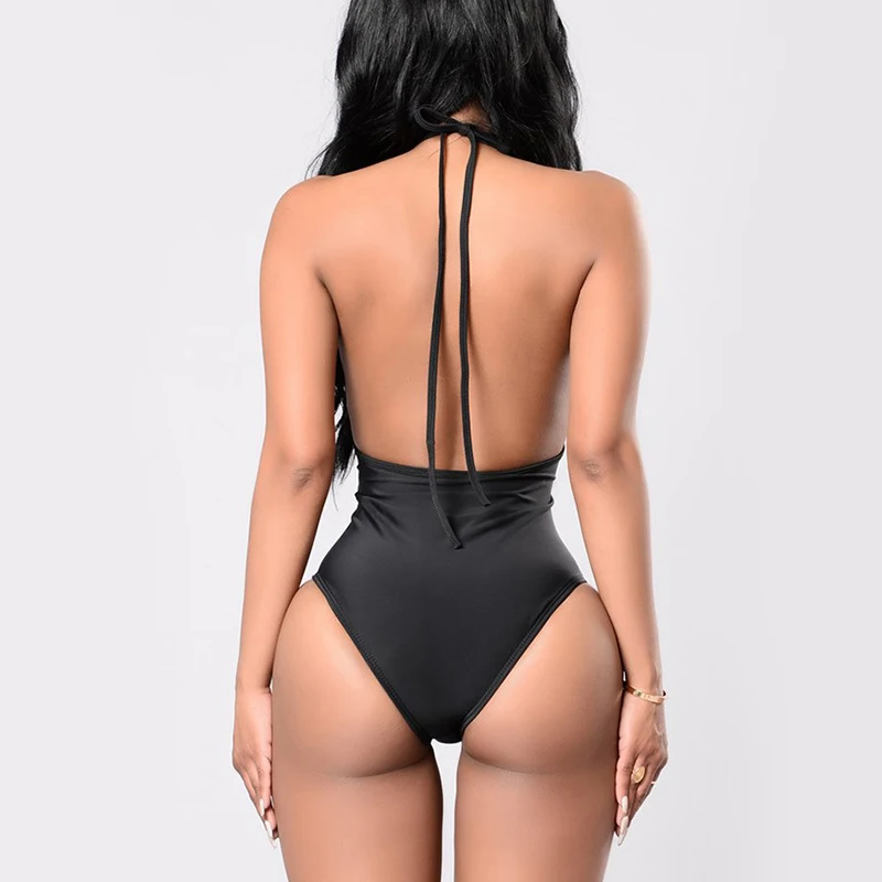 Женский купальник монокини с глубоким v образным вырезом прозрачный высокой