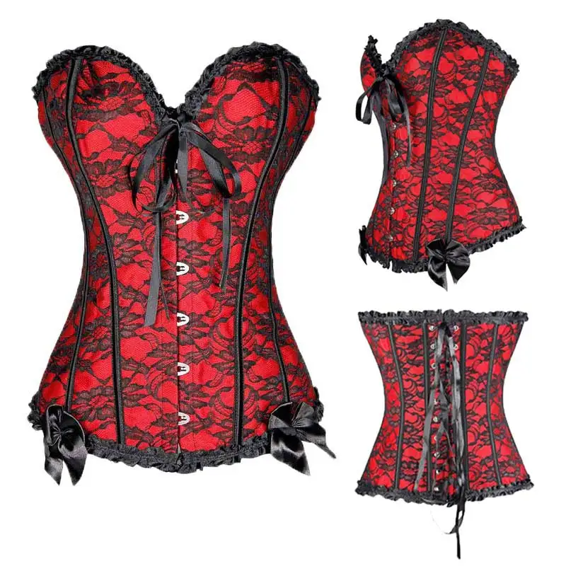 

Sexy Corsets And Bustiers Steampunk Clothing Gothic Lace Up Boned Overbust Waist Cincher Body Shaper Corselet Plus Size S-6XL