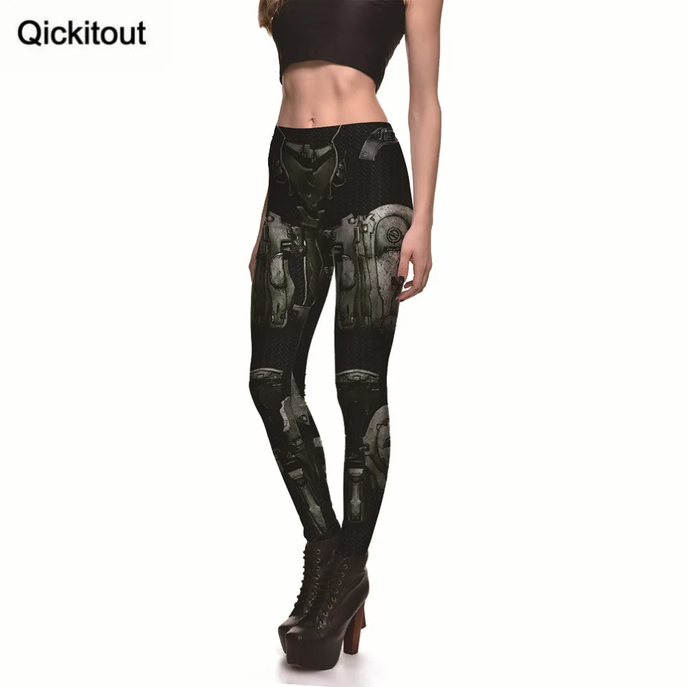 Qickitout Leggings Fashion Armor Robot Animation Women's Machine Digital Print Pants Trousers Stretch WHOLESALES | Женская одежда