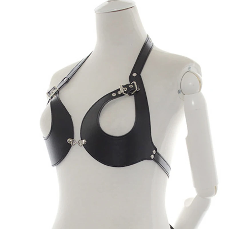 candiway BDSM chastity punk bra Fetish Body Harness Bondage Boutique Ladies Tops studs leather sex game for women toys | Красота и