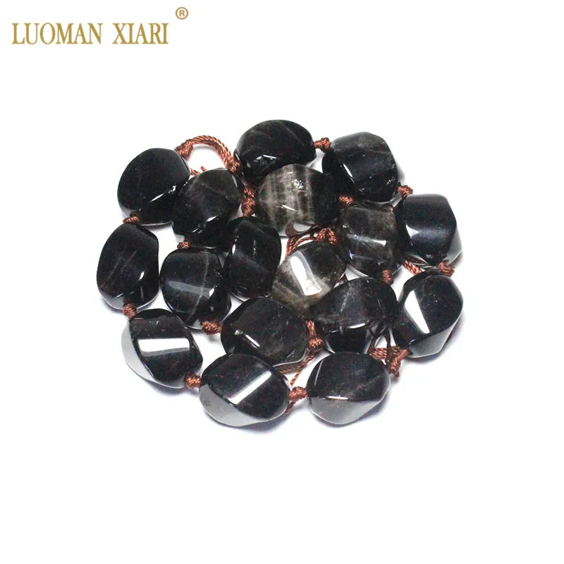 smoky quartz Изысканные натуральный розовый кварц яшма аметист цитрин бусы из камня амазонита для самостоятельного изготовления ювелирных изделий браслет, ожерелье 15*20 мм - Цвет: smoky quartz