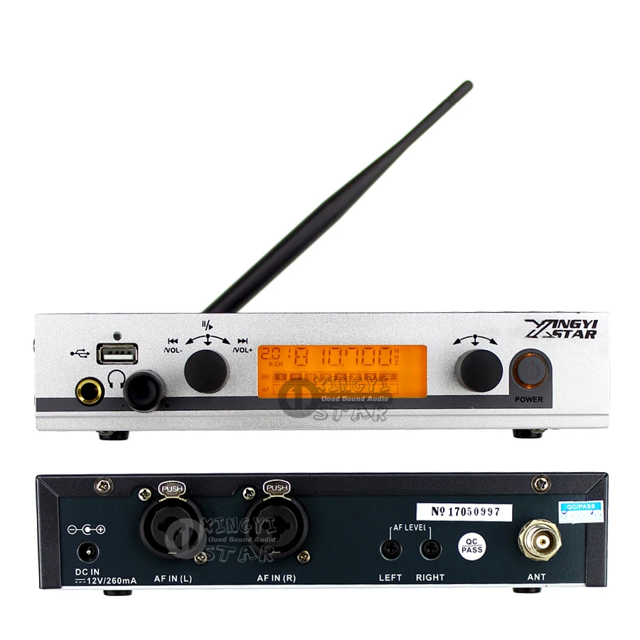 저렴한 인이어 모니터 무선 시스템 식스 바디팩 수신기, 전문 무대 UHF 무선 원 USB 송신기 모니터링 이어폰