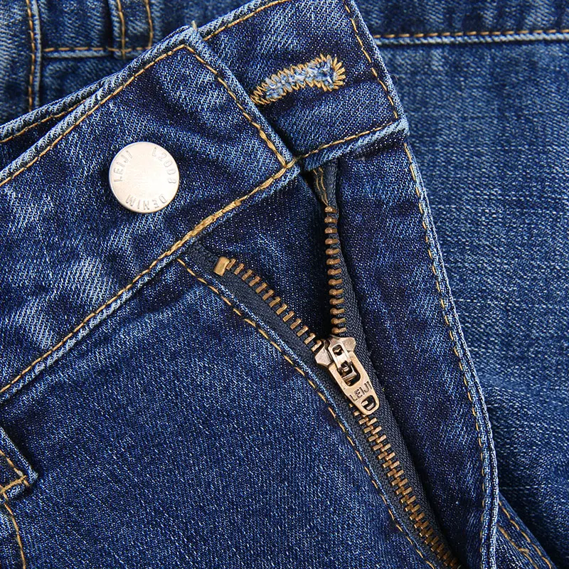 Autumn Casual Style Light Washed Full Length Medium Blue Plus Size 50-120kg Loose Harem High Waist Jeans Women 7090 |