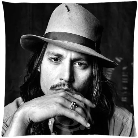 Сексуальный человек Johnny Depp Наволочка на молнии наволочка LUQIOne сторона - Цвет: Темно-серый