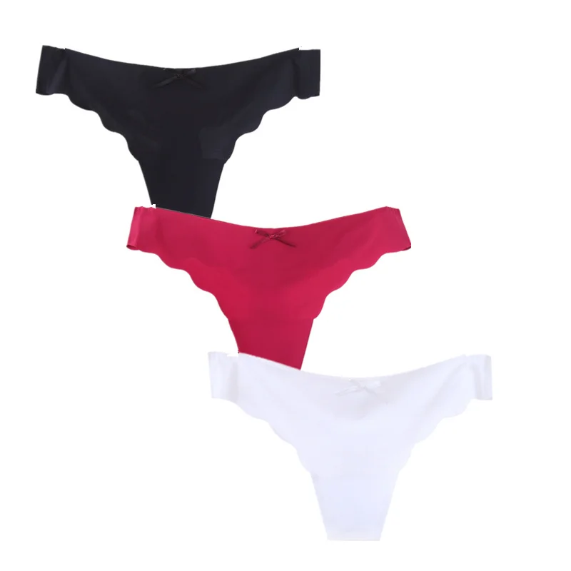 3 шт./лот женское нижнее белье сексуальное G String бесшовные однотонные трусики