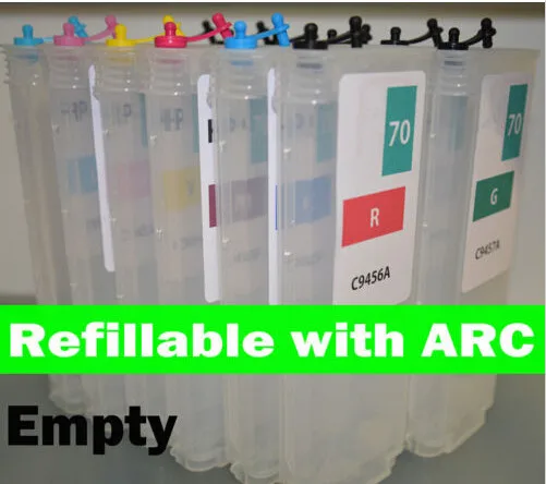 12 empty compatible refillable cartridge for HP printers Z3100 for HP70 with ARCs printer printer parts