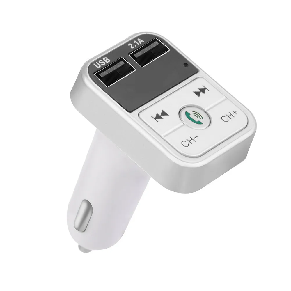 Автомобильный комплект громкой связи беспроводной Bluetooth fm-передатчик ЖК MP3-плеер USB зарядное устройство 2.1A автомобильные аксессуары USB зарядное устройство FM модулятор J10 - Color Name: white