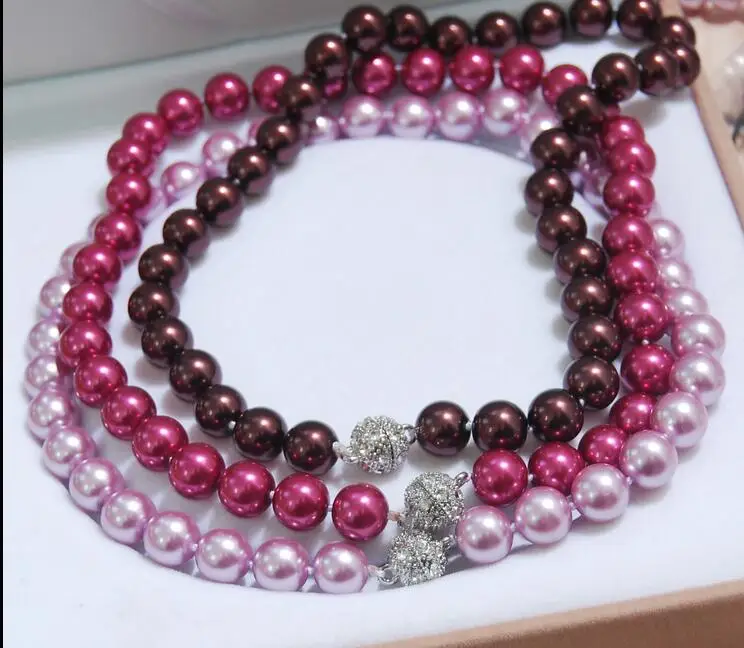 

Long 18" 36" 12mm Shell Pearl Round Beads Necklace AAA