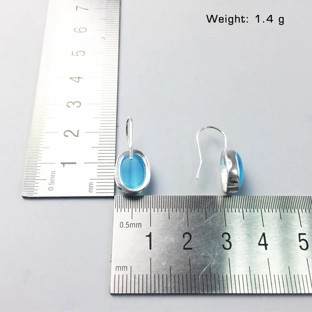 Серьги-капли из серебра 925 пробы с овальным кварцем модные серьги-гвоздики в