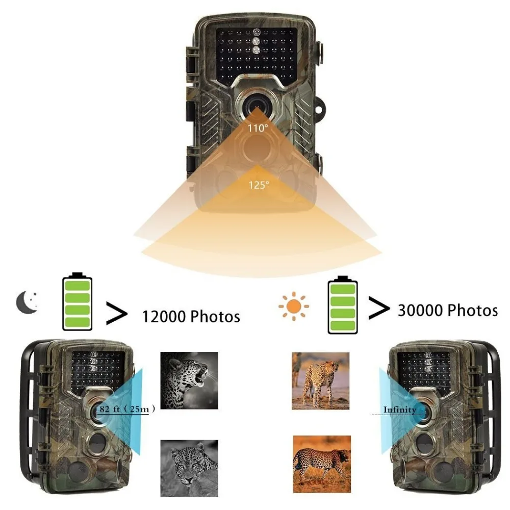 HD цифровая инфракрасная охотничья камера 16MP 0 6 S триггер Trail ночное видение Дикая
