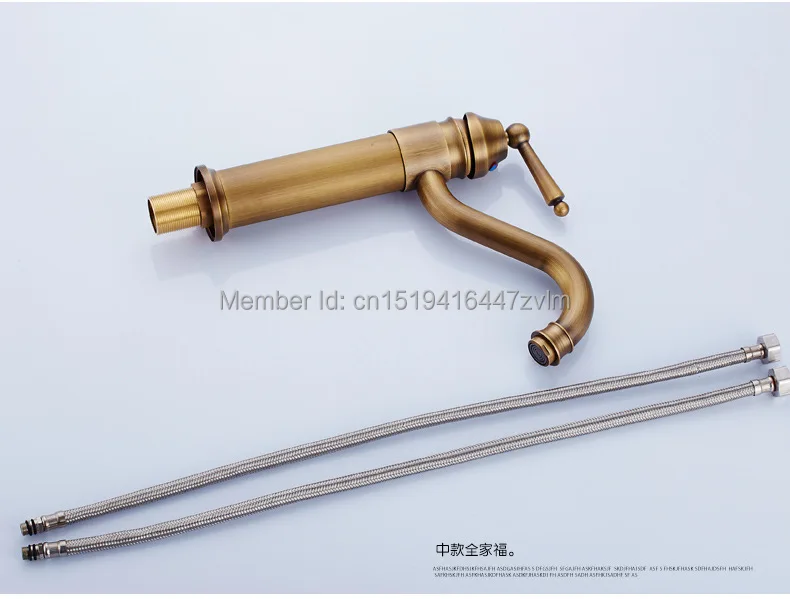 Смеситель для раковины ванной комнаты 9 дюймов Вертлюг античная бронза крепление