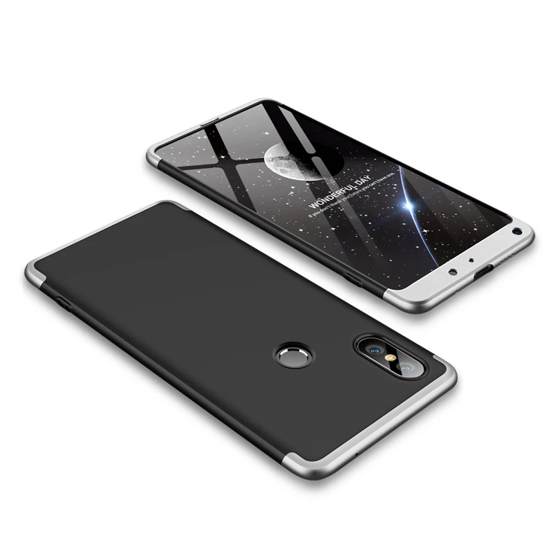 Black and Silver Для Xiaomi mi x2 чехол Funda Xiaomi mi x 2S чехол s 360 полная защита для Xiaomi mi x2s mi x2 чехол mi x 2 2S mi x2s - Цвет: Black and Silver