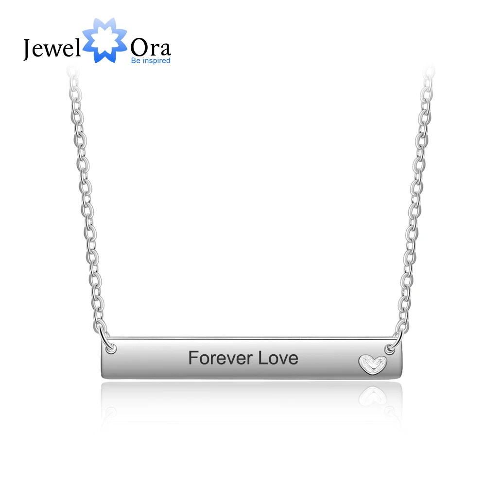 

Именное ожерелье в форме полосы с сердцем, медные ожерелья, подвески (JewelOra NE103158)