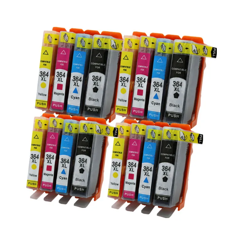 4 SET 364XL 364 совместимый чернильный картридж для HP364 xl Photosmart 5520 5524 6510 6520 7510 B109 B110 B209 B210 C309 C310 C410 принтер - Цвет: 4 SET