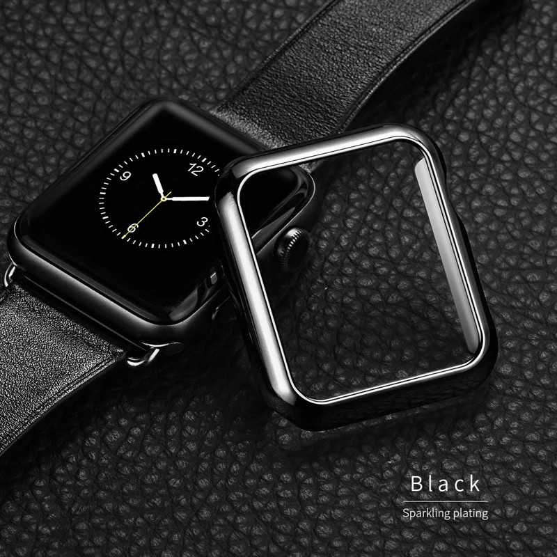 Case For Apple Watch Series 5 4 3 2 1 Thin PC Plated Protective Bumper Cover for 40mm 44mm * |
