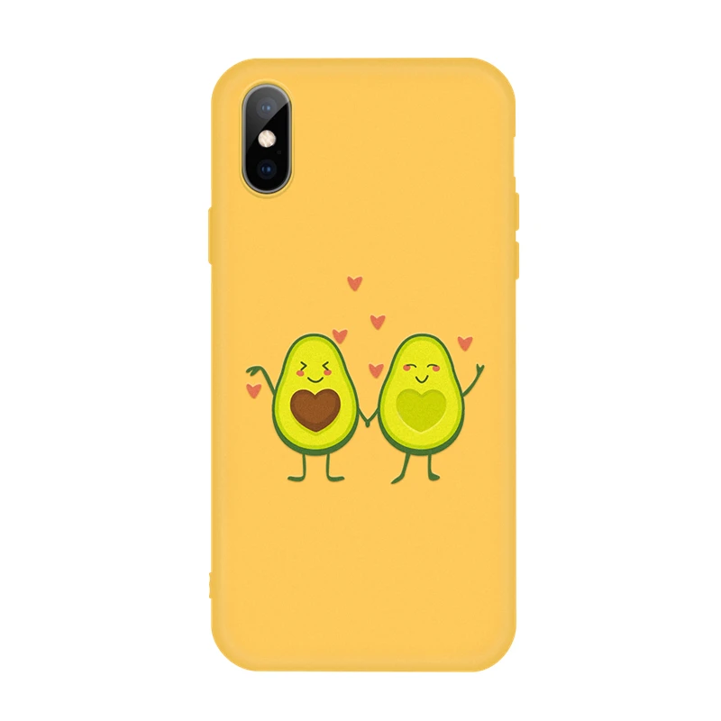 17 Желтый жираф чехол с принтом "кактус" для iPhone X XS Max XR Мягкий ТПУ силиконовый чехол для iPhone 7 8 6 6s плюс 5 5S SE 10 милые авокадо чехол s - Цвет: 17