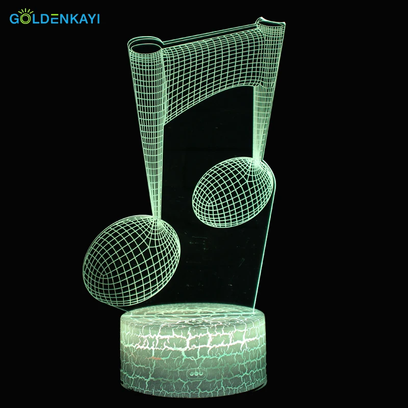 3D Музыкальная нотка LED Оригинальное ночное освещение атмосфера визуальная