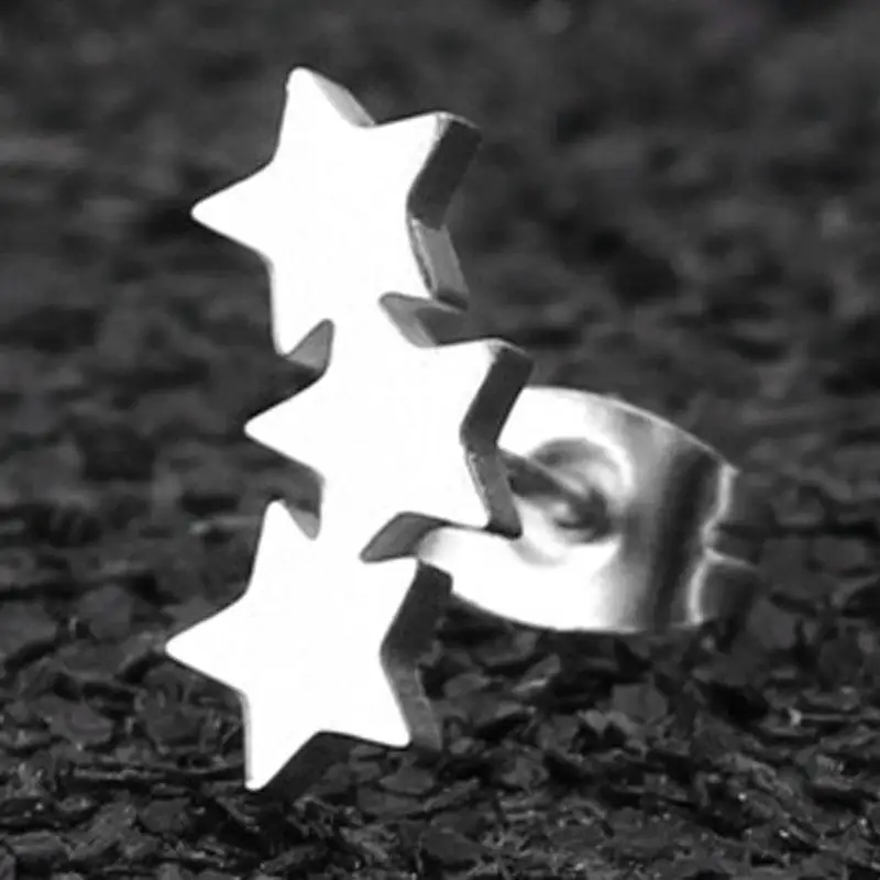 Tiny star stud earrings vintage stainless steel rose gold/silver boho earring fashion jewelry for women/men statement | Украшения и