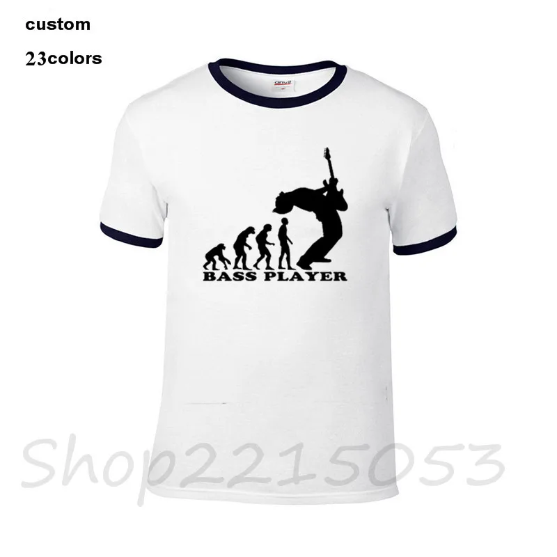 2019 Streetwear bass player evolution Fender guitar music Men funny game T-Shirt Hip Hop rock piano art tshirt male tee t shirts | Мужская