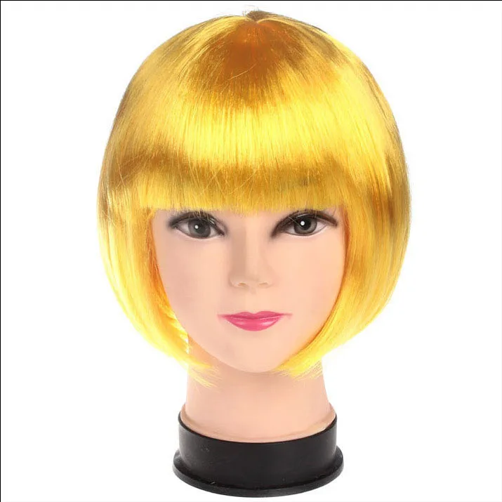 Yellow Новинка, женский парик BOBO, для косплея, прямые, короткие, парики, для рождества, карнавала, макияж, вечерние, для клуба, синтетические, для девушек, женские парики - Цвет: Yellow