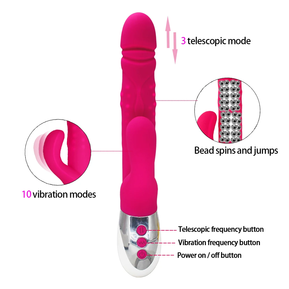 G Spot Двойные головки фаллоимитатор кролик вибраторы для женщин телескопические